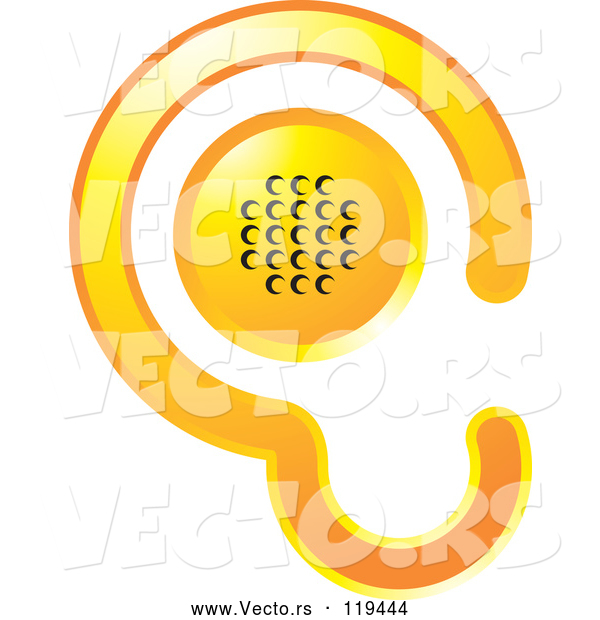 Vector of Gradient Yellow Ear Design with a Speaker