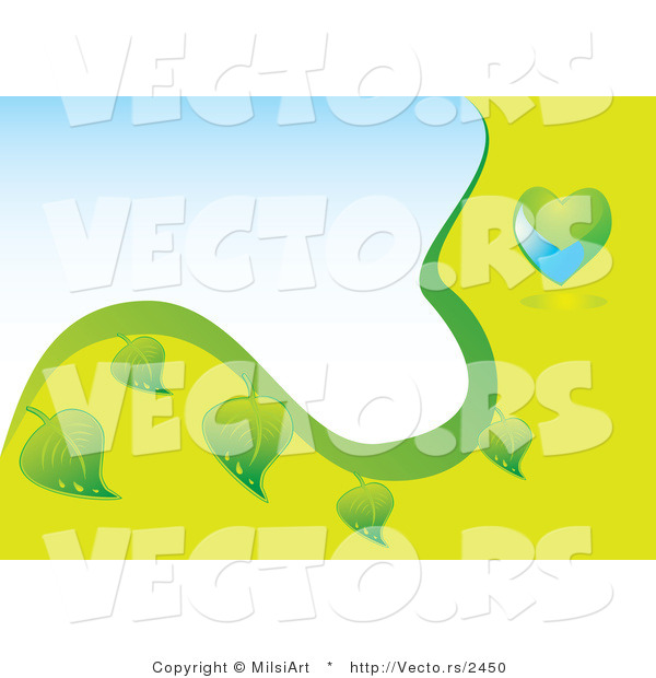 Vector of Green and Blue Globe and Leaf Eco Background - Version 2