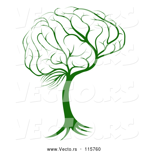 Vector of Green Brain Tree