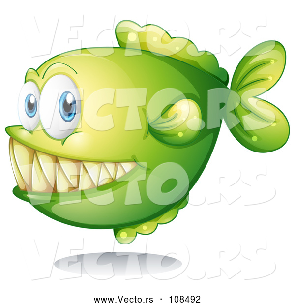 Vector of Green Carnivorous Fish