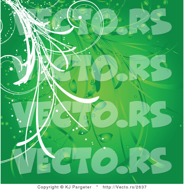 Vector of Green Floral Vines Background Design