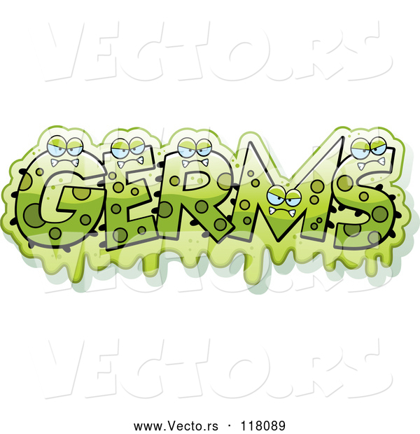 Vector of Green Slimy Monsters Forming the Word Germs