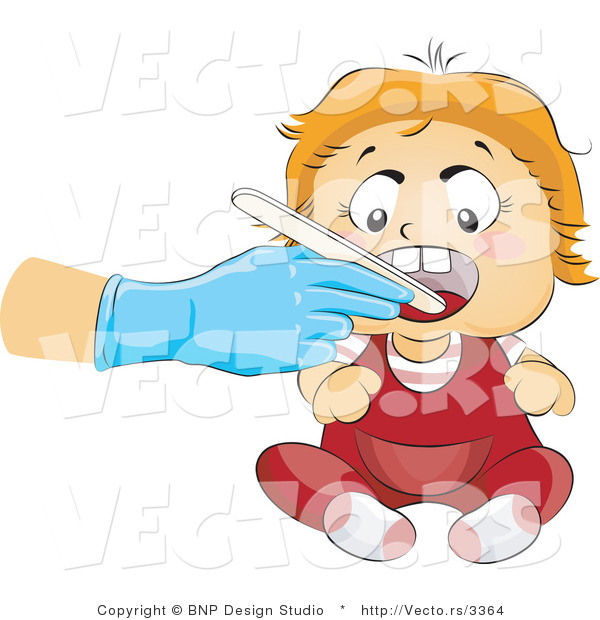 Vector of Happy Baby Getting an Oral Check up