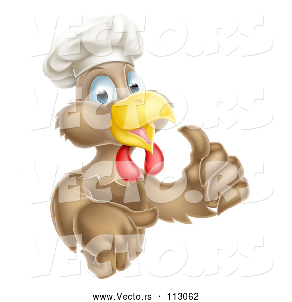Vector of Happy Brown Chef Chicken Giving a Thumb up