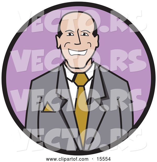 Vector of Happy Business Man Wearing a Suit and Tie