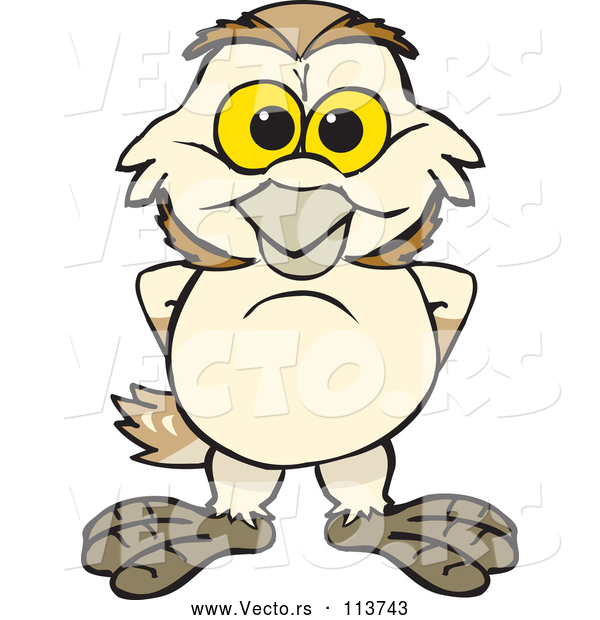 Vector of Happy Cartoon Barn Owl