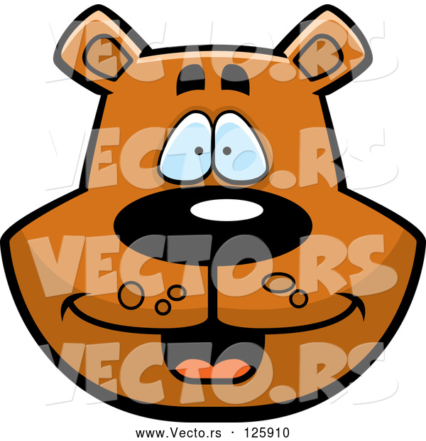 Vector of Happy Cartoon Bear Face