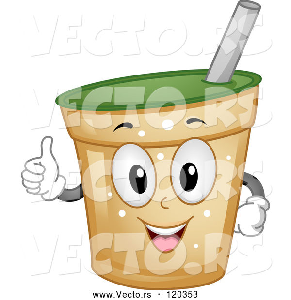 Vector of Happy Cartoon Beverage Cup Mascot Holding a Thumb up