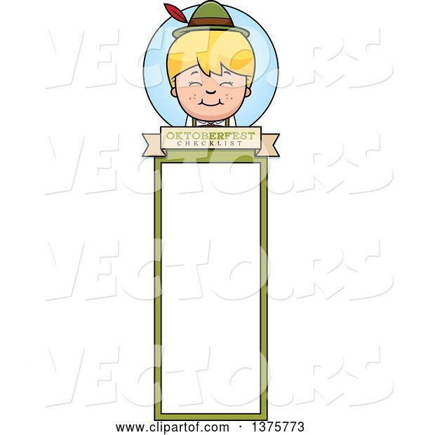 Vector of Happy Cartoon Blond Oktoberfest German Boy Bookmark