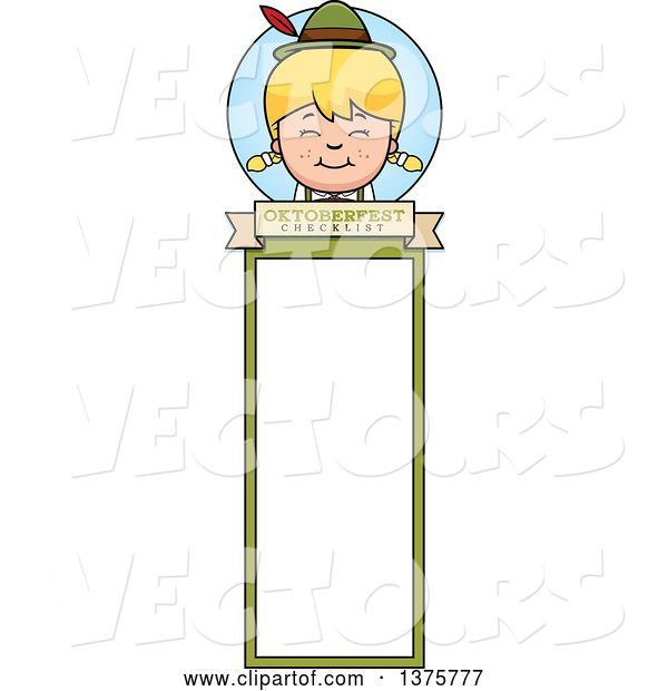 Vector of Happy Cartoon Blond Oktoberfest German Girl Bookmark