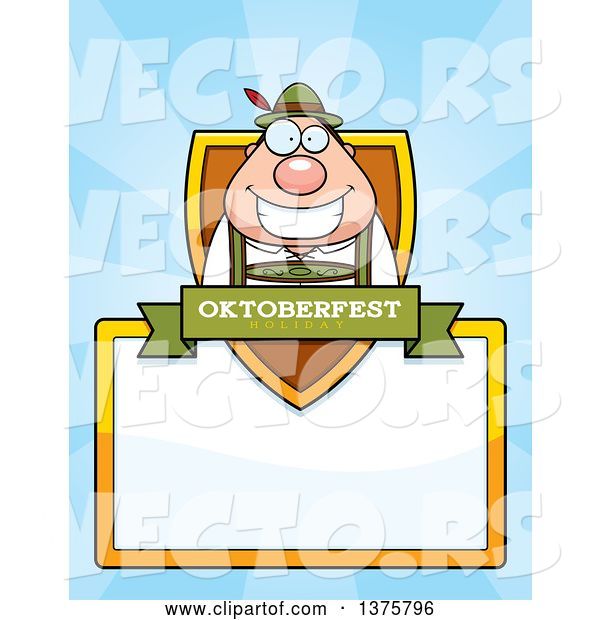 Vector of Happy Cartoon Oktoberfest German Guy Page Border