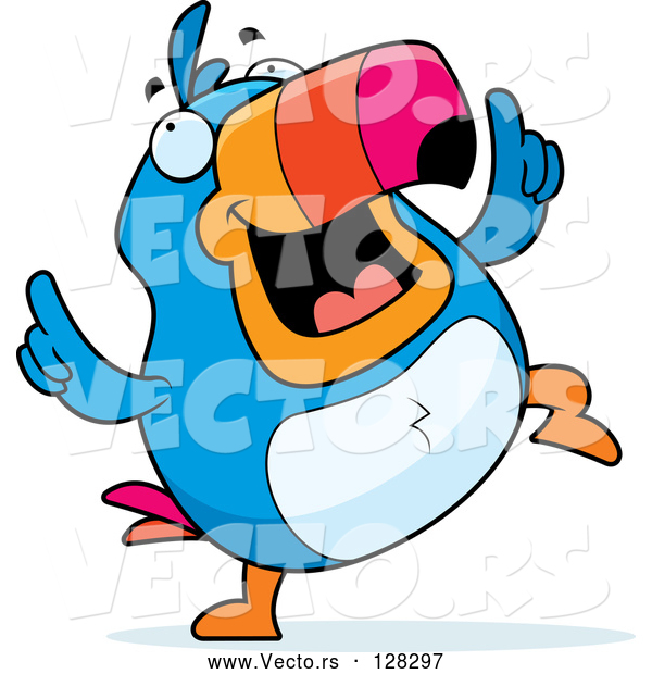 Vector of Happy Dancing Toucan Character