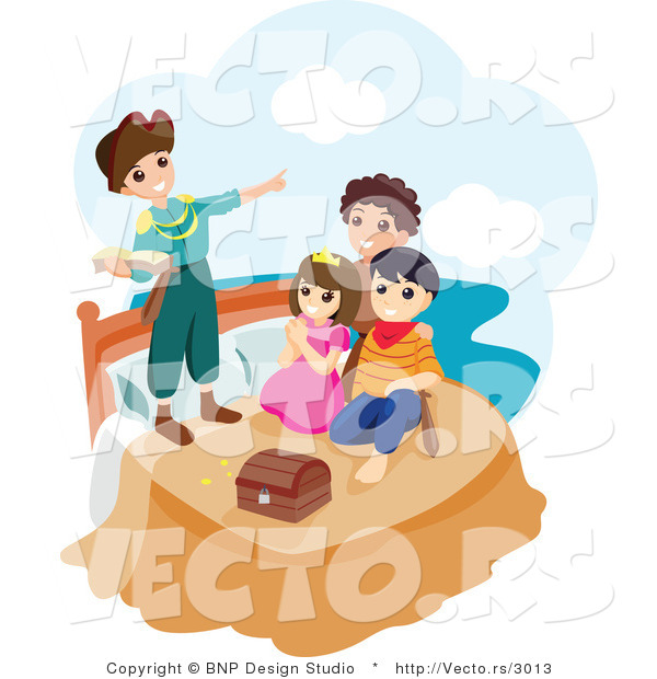 Vector of Happy Group of Children Playing Peter Pan