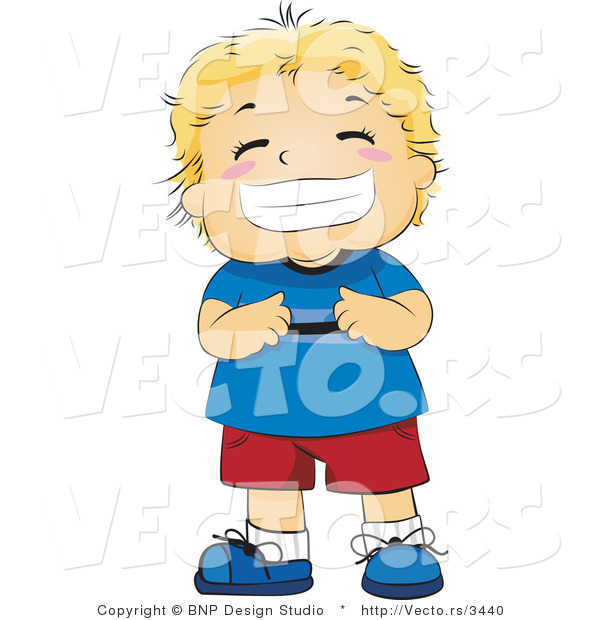 Vector of Happy Little Boy Grinning