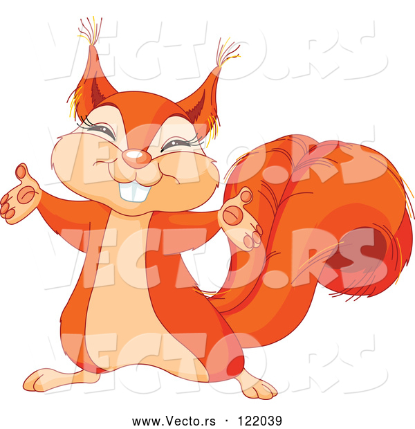 Vector of Happy Squirrel Holding out His Arms
