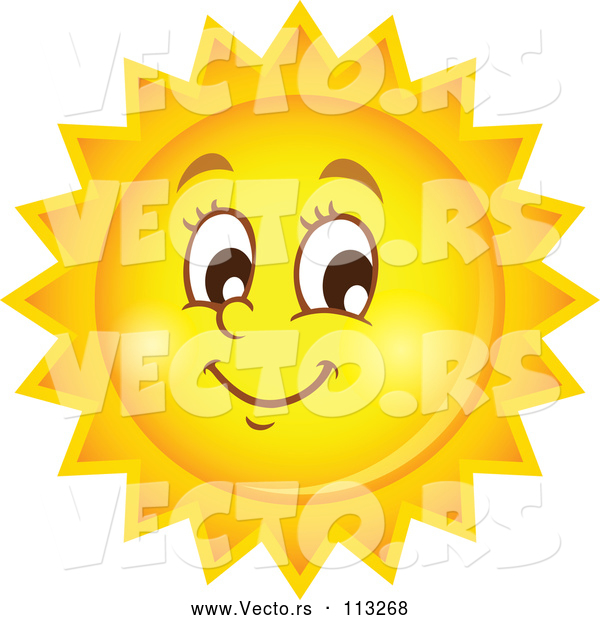 Vector of Happy Summer Sun Character