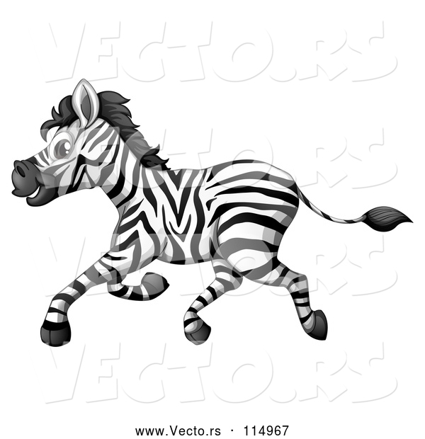 Vector of Happy Zebra Running