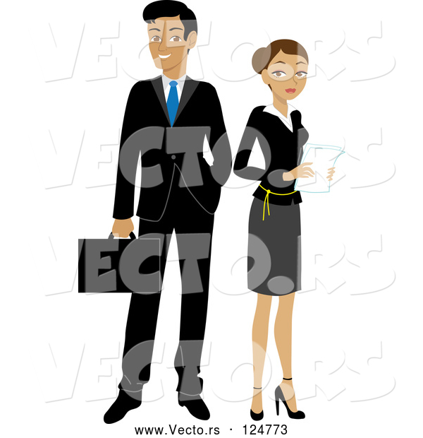 Vector of Hispanic Businessman and Lady