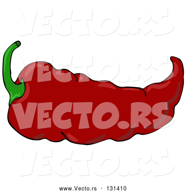 Vector of Hot and Spicy Mexican Red Chili Pepper