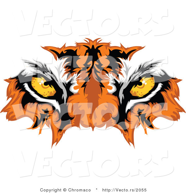 Vector of Intimidating Tiger Eyes - Mascot Design