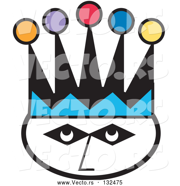Vector of Joker's Face Wearing a Colorful Jester Hat