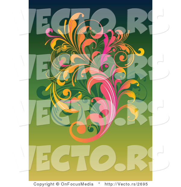Vector of Leafy Floral Vines Background Design