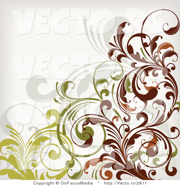 Vector of Leafy Floral Vines Background Design Version 10