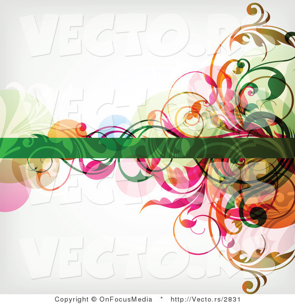 Vector of Leafy Floral Vines Background Design Version 13