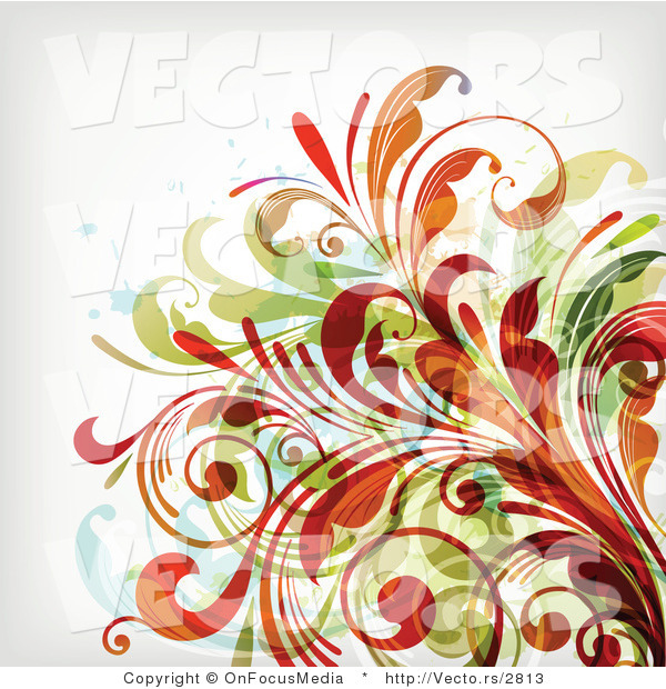 Vector of Leafy Floral Vines Background Design Version 18