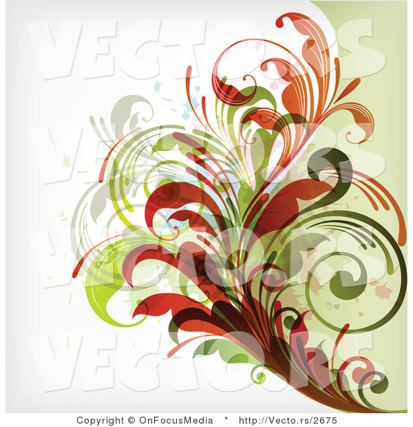 Vector of Leafy Floral Vines Background Design Version 19