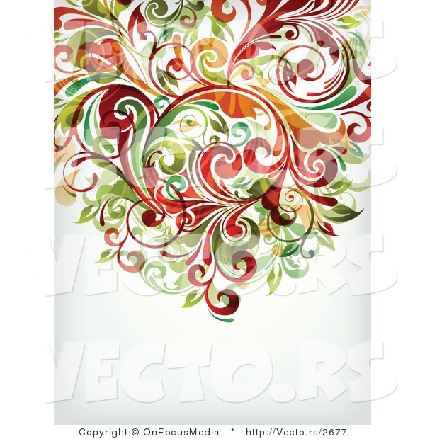 Vector of Leafy Floral Vines Background Design Version 20