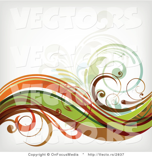 Vector of Leafy Floral Vines Background Design Version 23