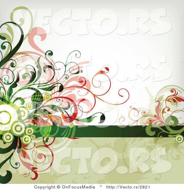 Vector of Leafy Floral Vines Background Design Version 26