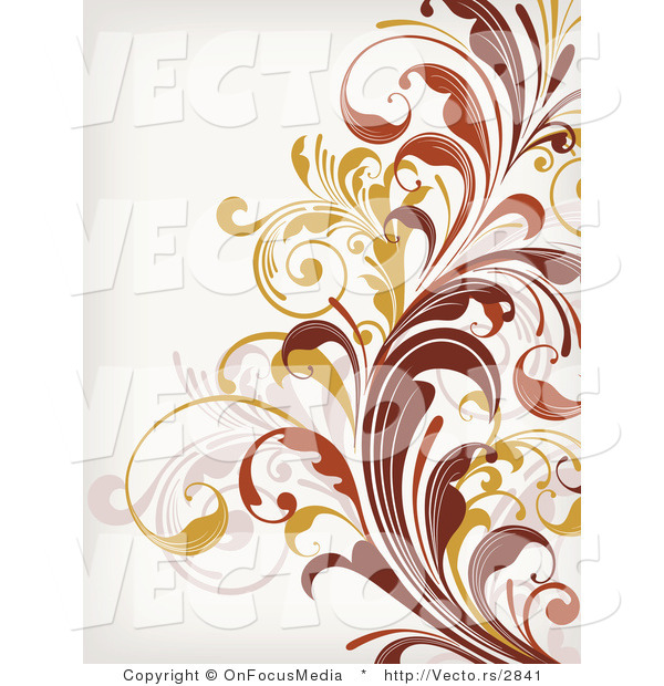Vector of Leafy Floral Vines Background Design Version 3