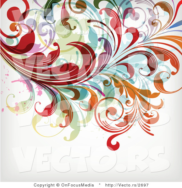 Vector of Leafy Floral Vines Background Design Version 30