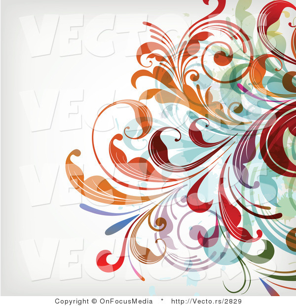 Vector of Leafy Floral Vines Background Design Version 31