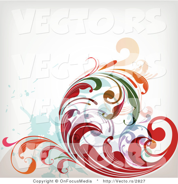 Vector of Leafy Floral Vines Background Design Version 32