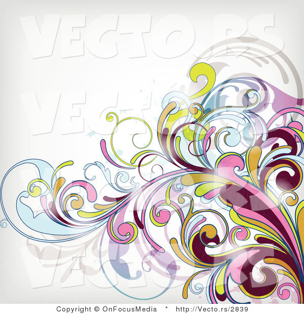 Vector of Leafy Floral Vines Background Design Version 33
