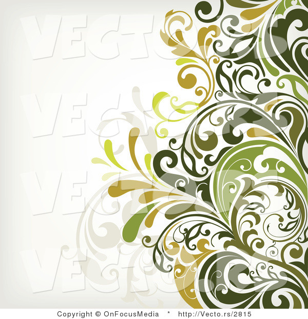 Vector of Leafy Floral Vines Background Design Version 4