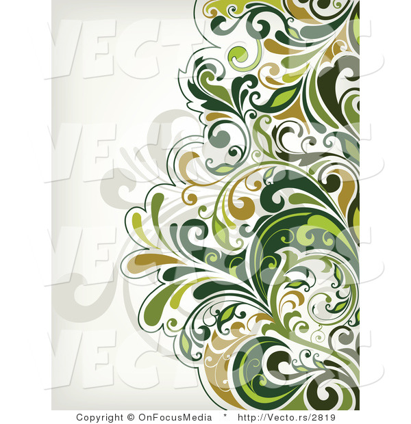 Vector of Leafy Floral Vines Background Design Version 9