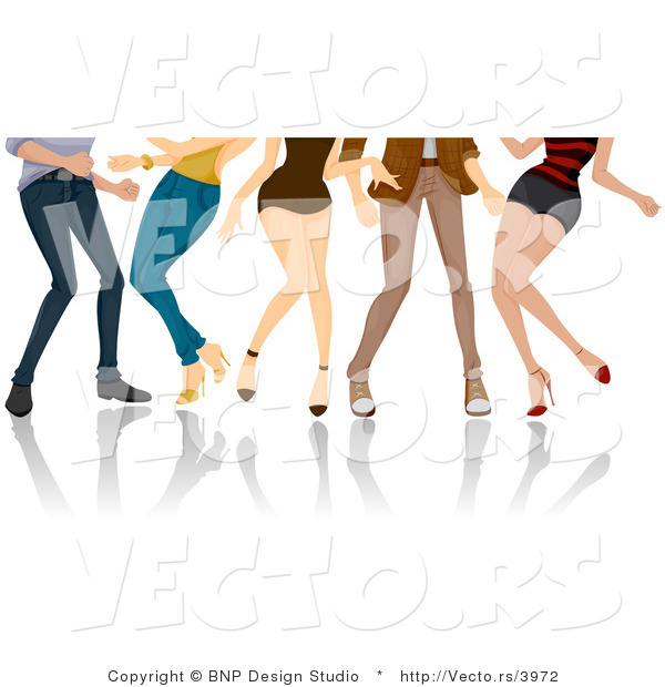 Vector of Legs of Dancing Girls and Boys