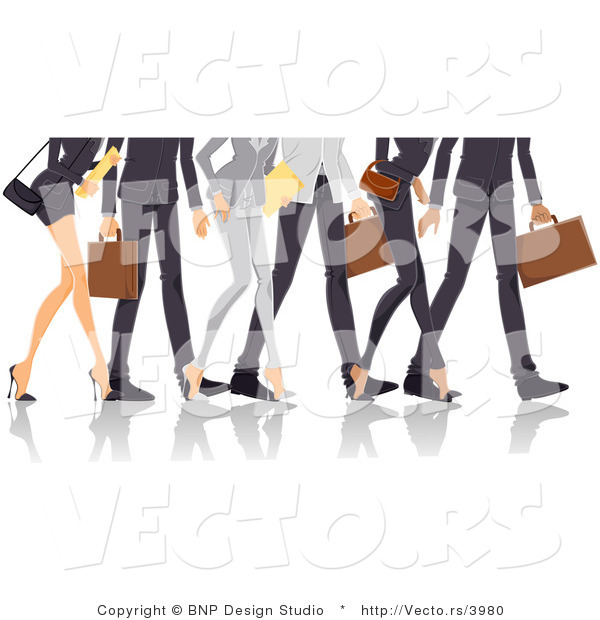 Vector of Legs of Professional Guys and Ladies Walking