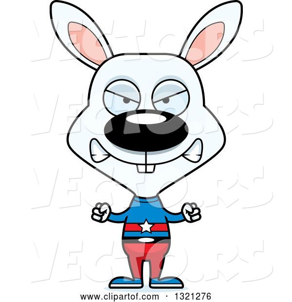 Vector of Mad Cartoon White Rabbit Super Hero