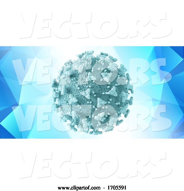 Vector of Medical Banner Design with Halfone Dot Covid 19 Virus Cell