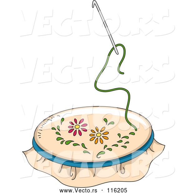 Vector of Needle Rug Hooking