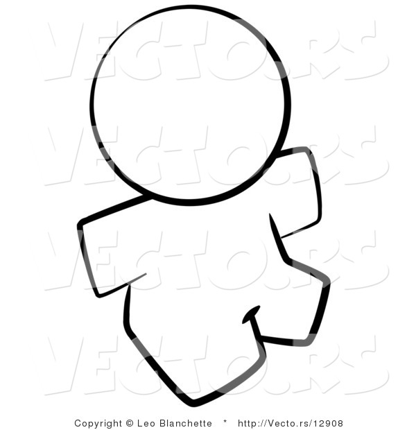 Vector of Nude Person Sitting - Coloring Page Outlined Art