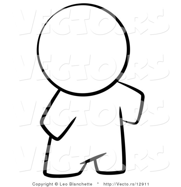 Vector of Nude Person Standing - Coloring Page Outlined Art