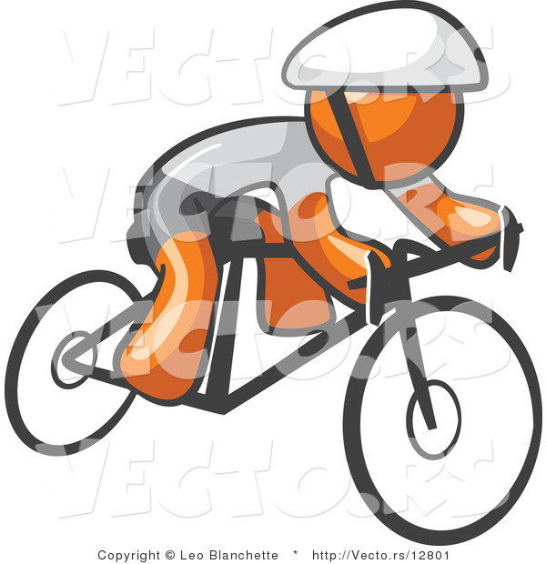 Vector of Orange Guy Cyclist