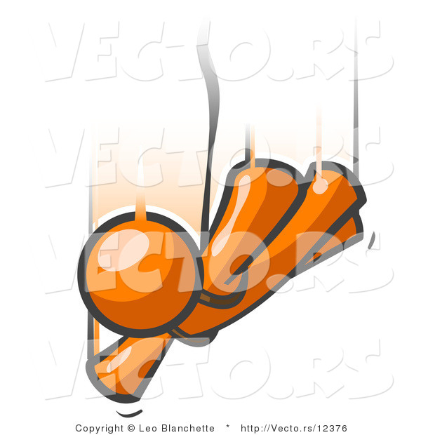 Vector of Orange Guy Free Falling While Skydiving