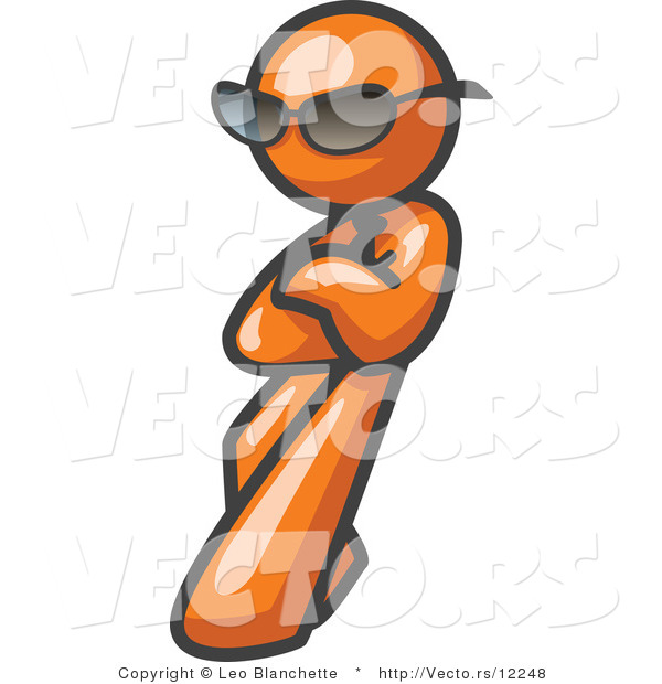 Vector of Orange Guy Leaning and Wearing Dark Shades
